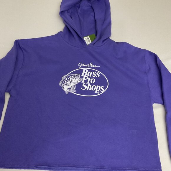 Bass Pro Shops Purple Hoodie Sweatshirt With Iconic Logo S/P Size 60% Cotton & 4 - Picture 3 of 9